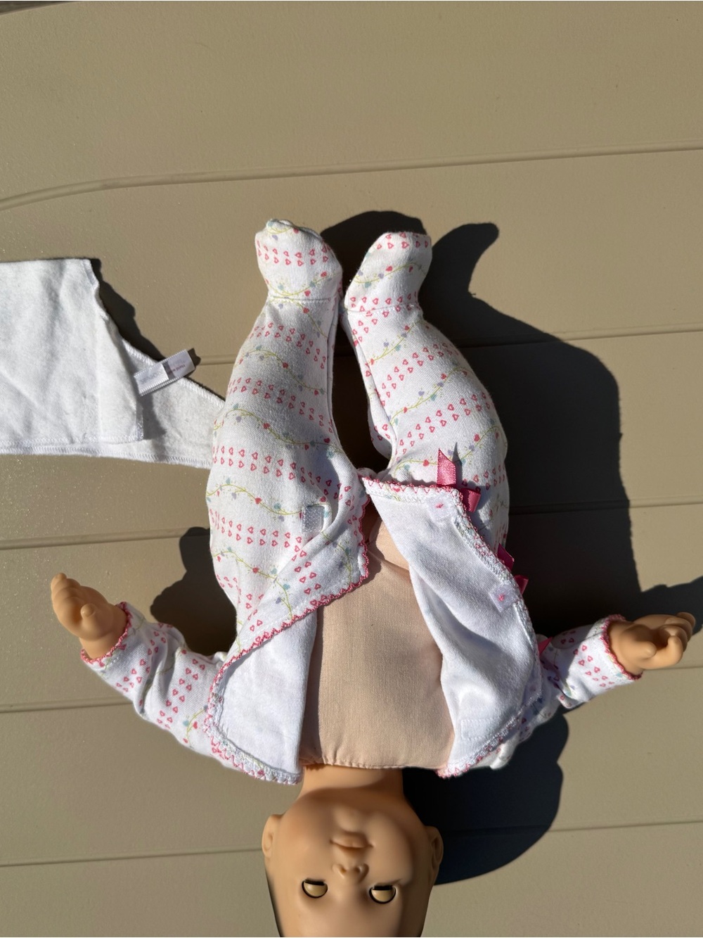American Girl Baby Doll in Pink & White Sleep Outfit with Plush Bear - Picture 8 of 15